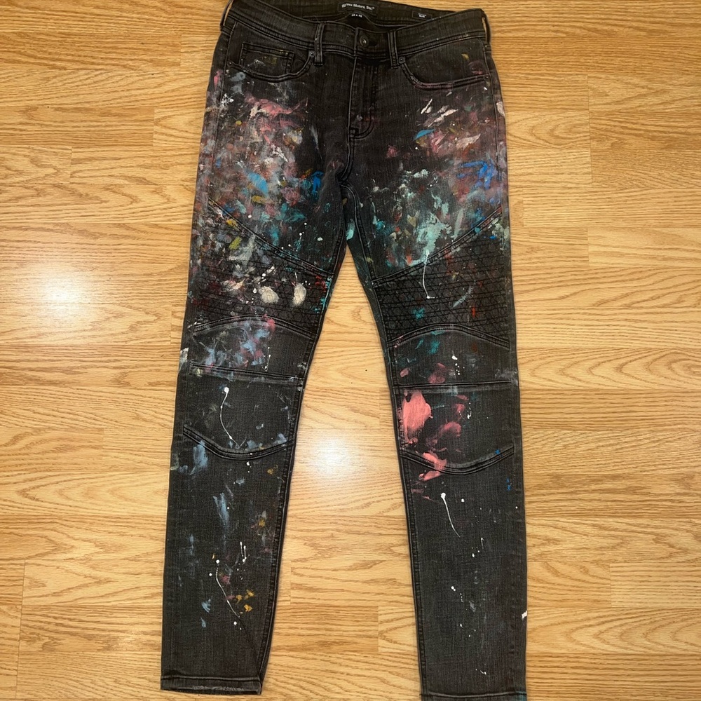 Painted mens hero’s motors denim